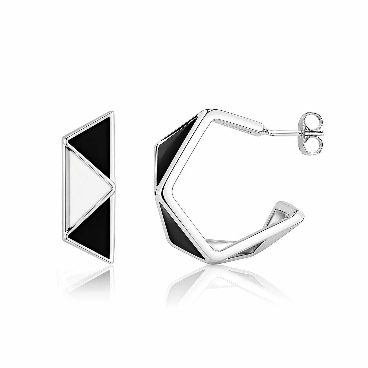 Minimal Triangle Harmony 925 Sterling Silver Signature Earrings