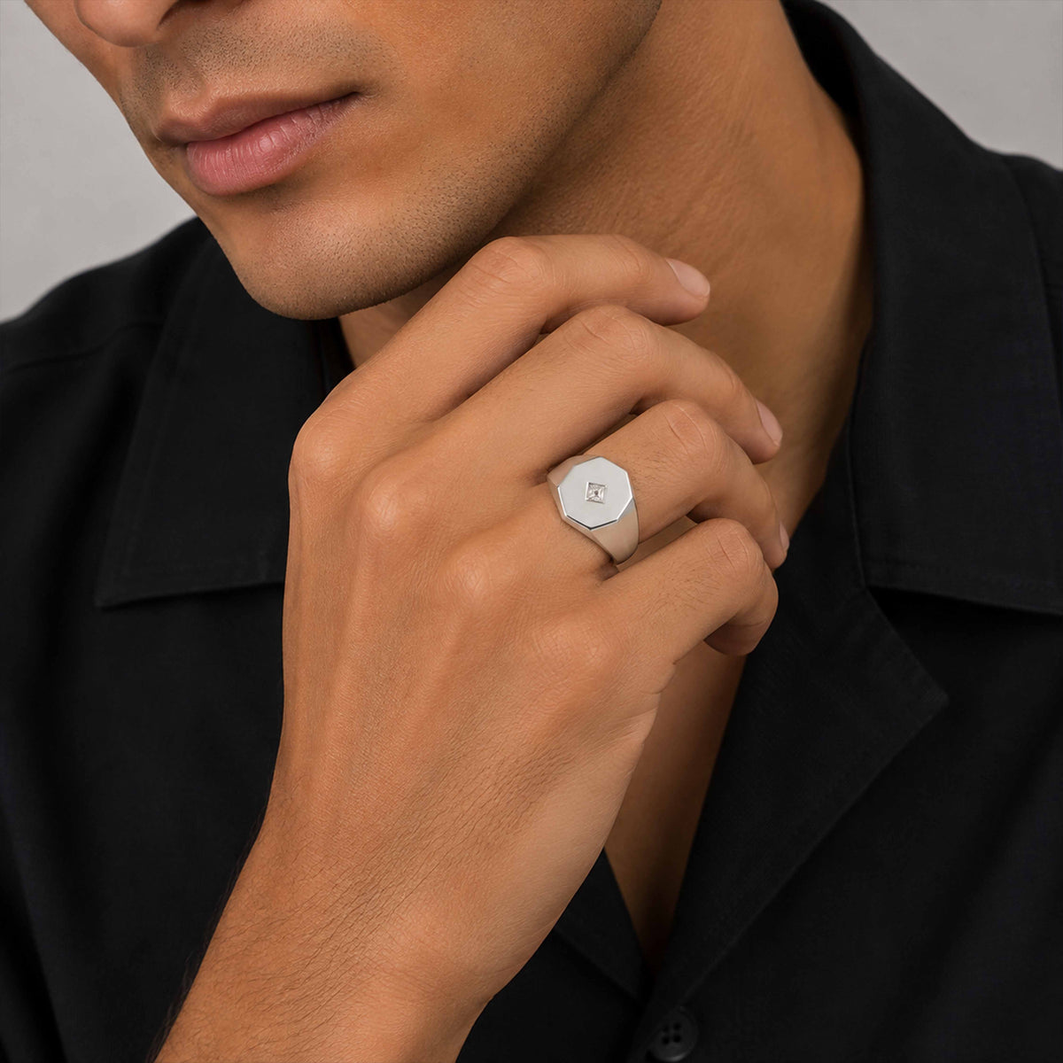 Minimalist Octagonal Signet Ring