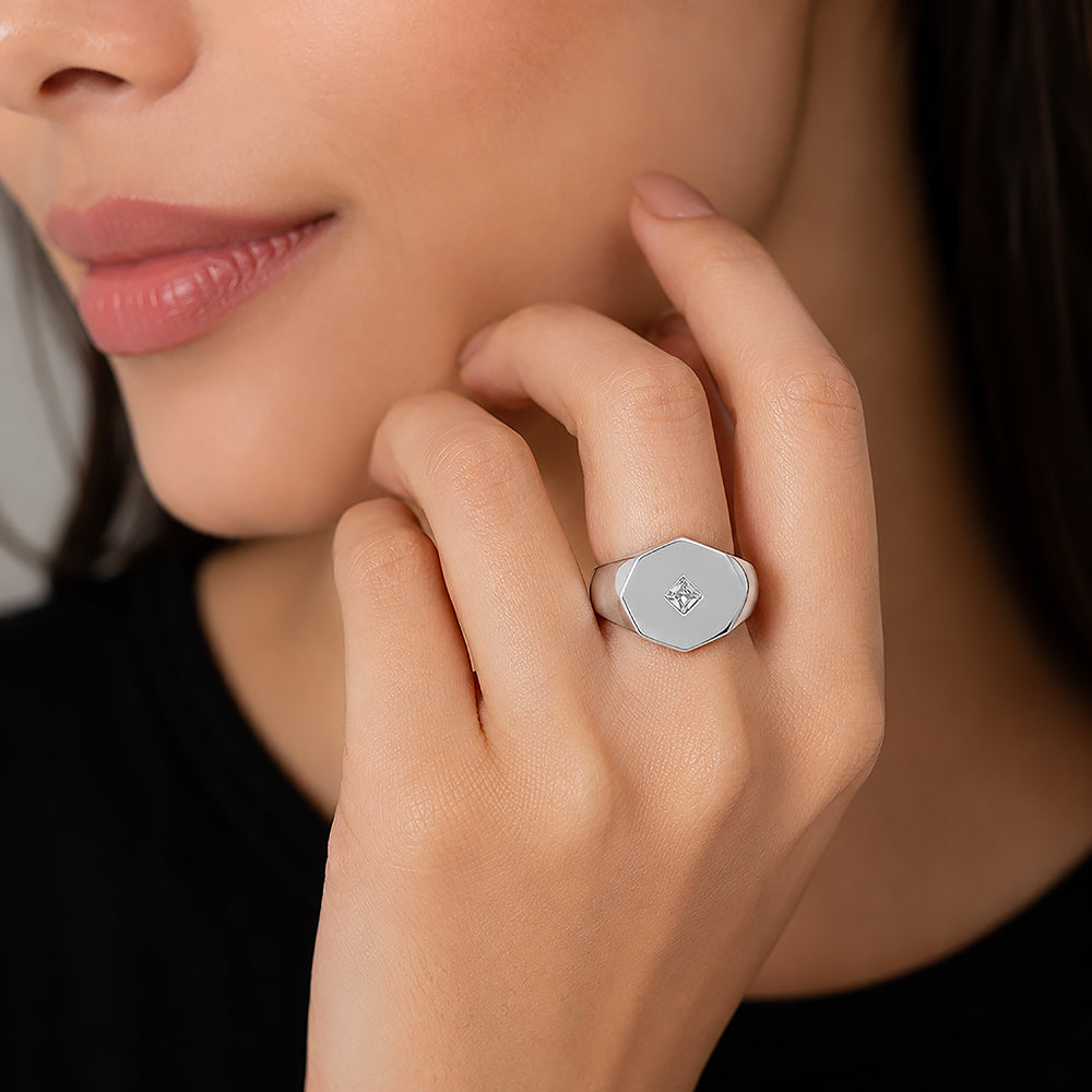 Minimalist Octagonal Signet Ring