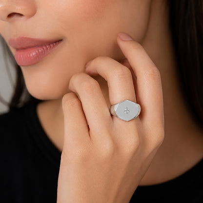 Minimalist Octagonal Signet Ring