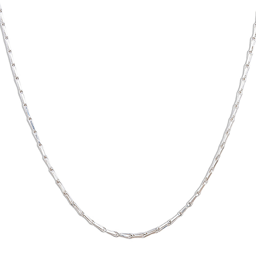 Minimalist Cylinder Bar Link Sterling Silver Chain