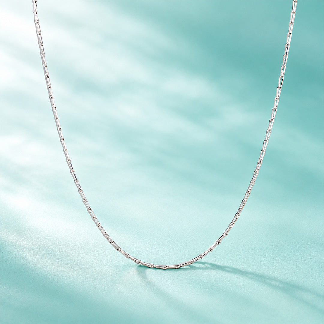 Minimalist Cylinder Bar Link Sterling Silver Chain