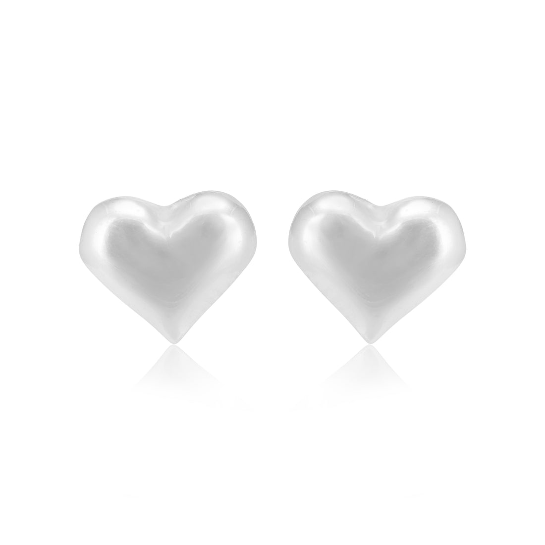 Minimalist Heart 925 Rhodium Plated Studs
