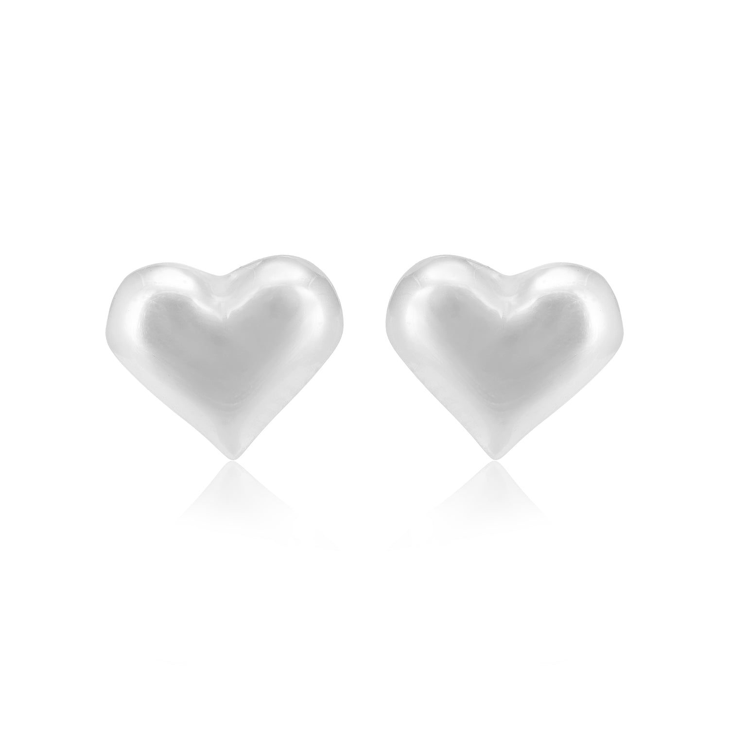 Minimalist Heart 925 Rhodium Plated Studs
