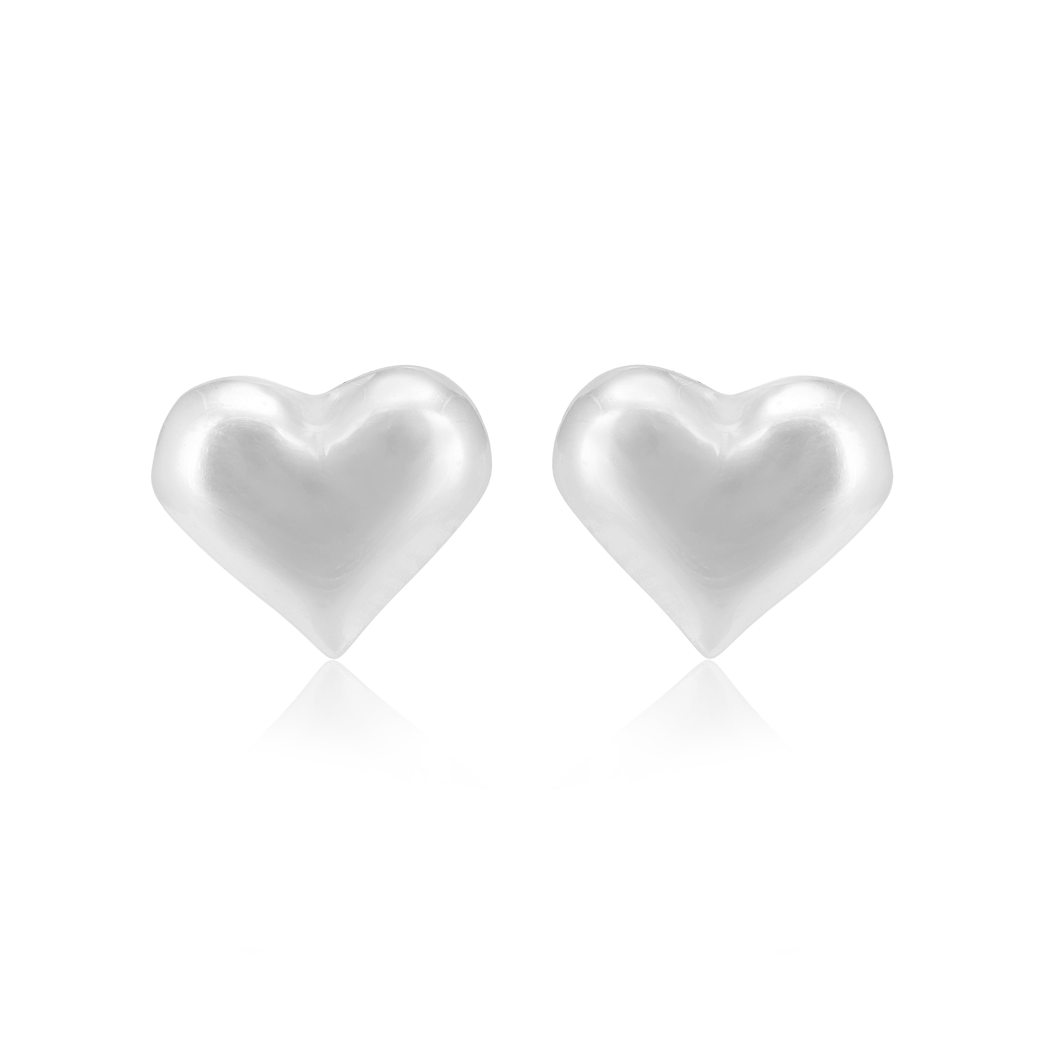 Minimalist Heart 925 Rhodium Plated Studs
