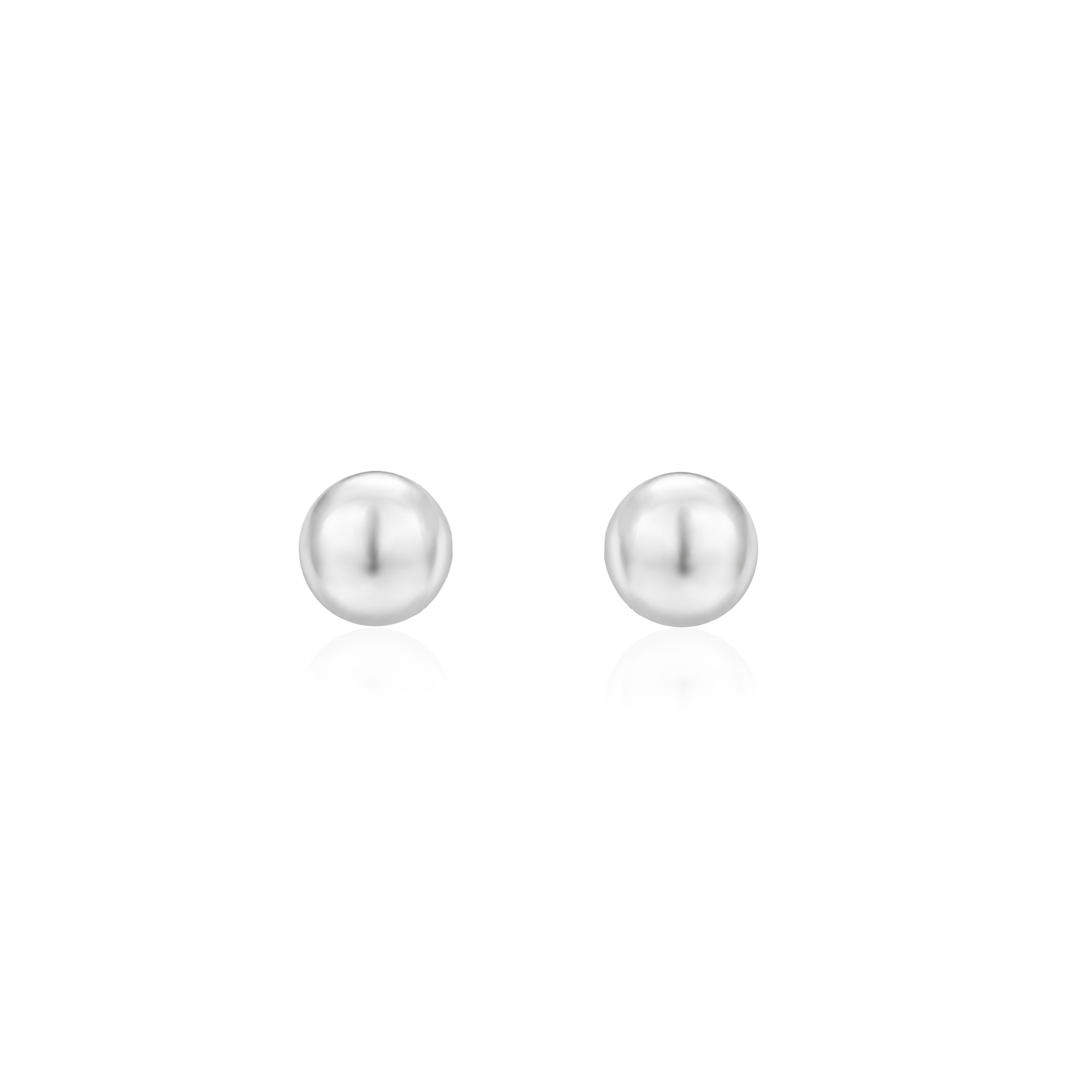 Minimalist High Polish Silver Ball Ear Studs