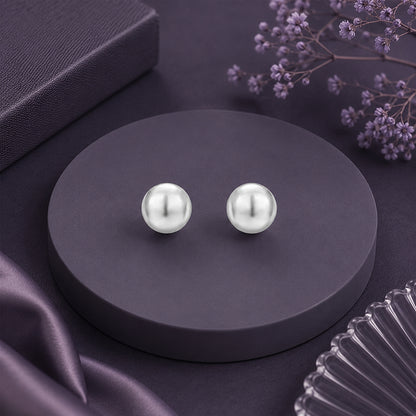 Minimalist High Polish Silver Ball Ear Studs