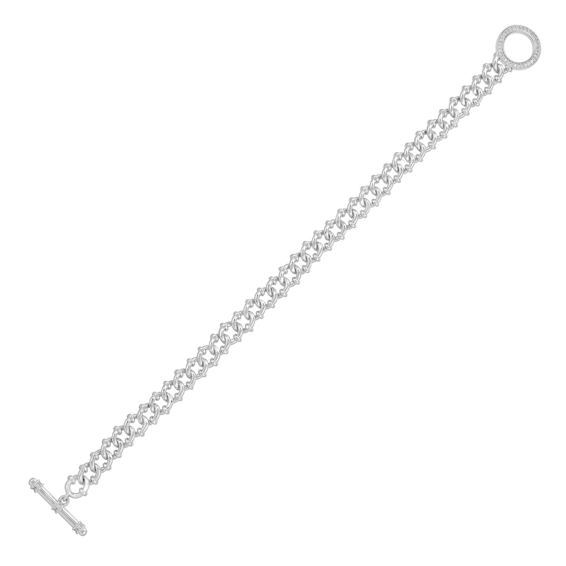 Minimalist Knot Rhodium Plated Cuban 925 Bracelet 

