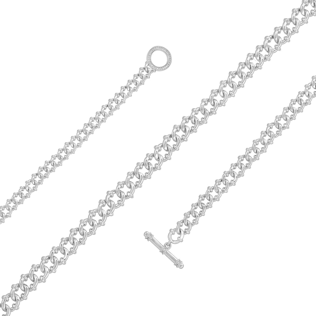 Minimalist Knot Rhodium Plated Cuban Bracelet 
