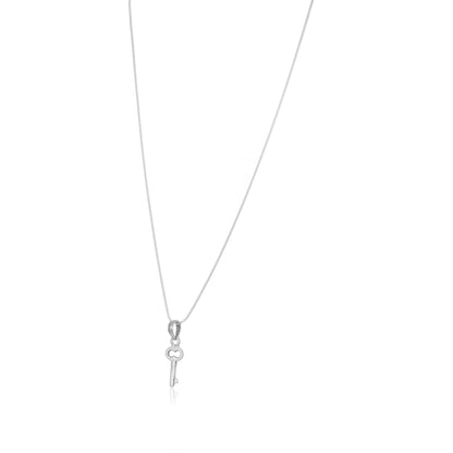 Minimalist Rhodium 925 Solitary Key Chain Pendants