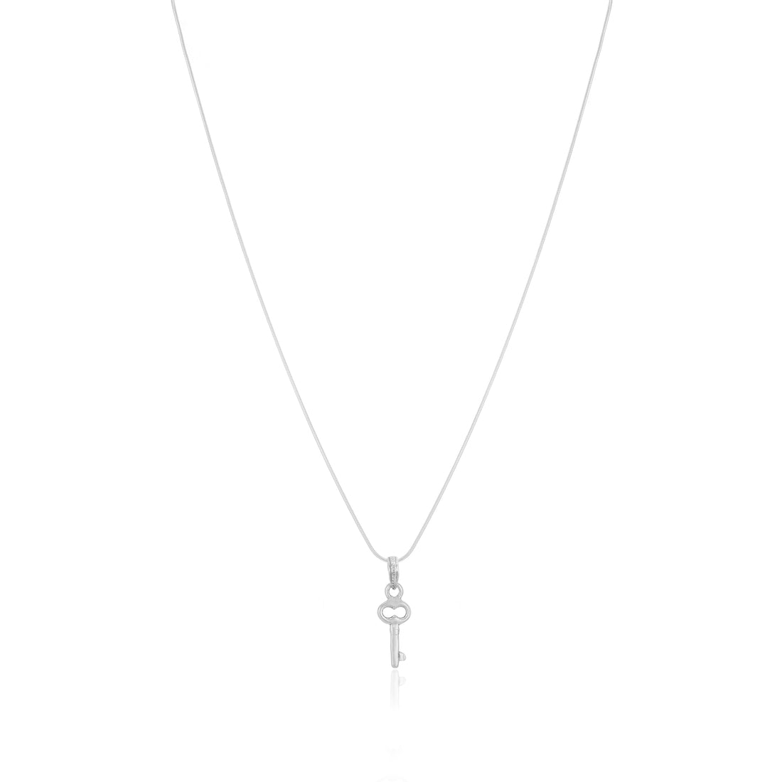 Minimalist Rhodium Plated Solitary Key Chain Pendants