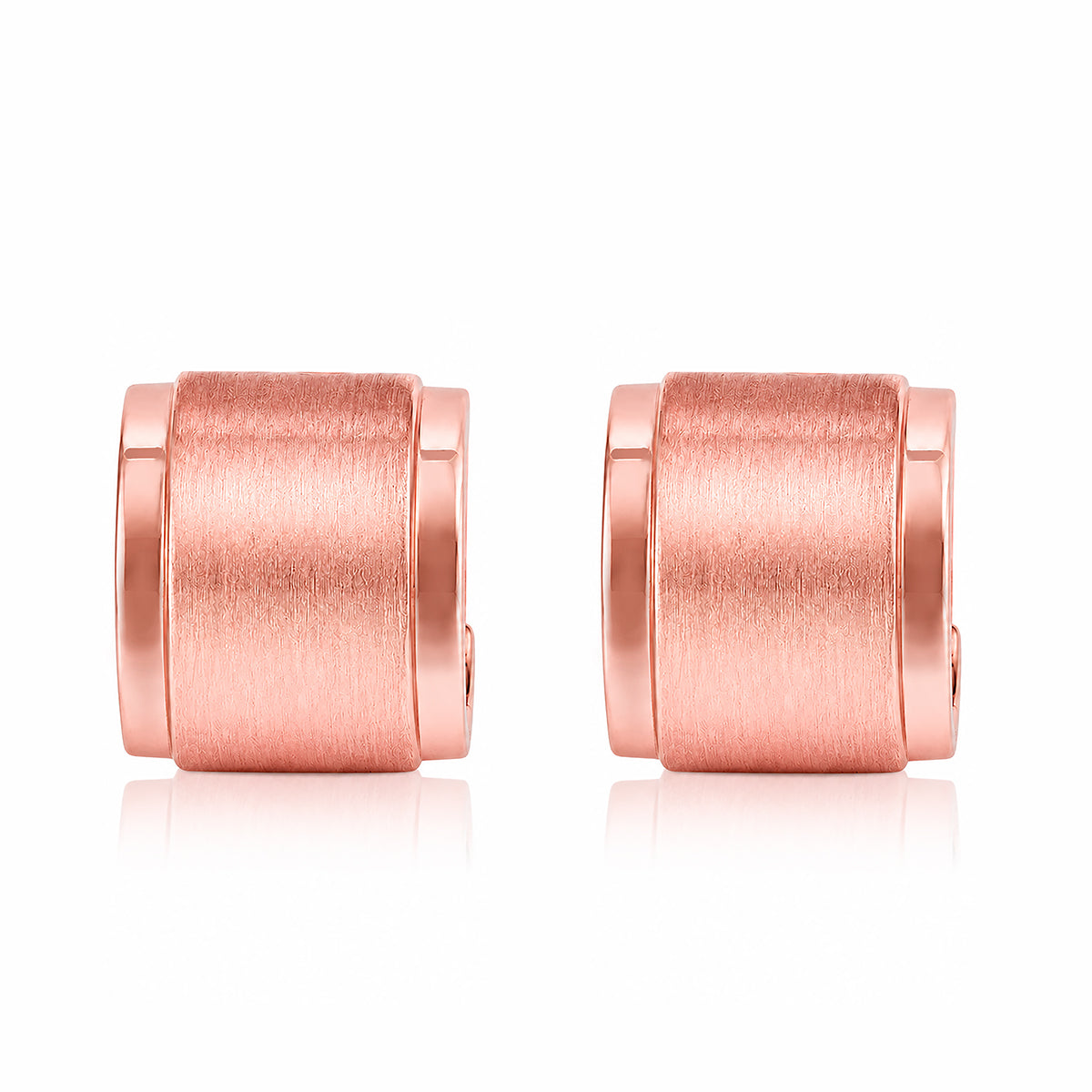 Minimalist Satin Finish Rose Gold Huggie Hoop Earrings