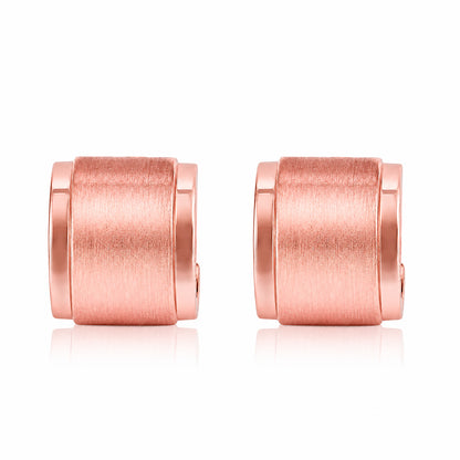 Minimalist Satin Finish Rose Gold Huggie Hoop Earrings