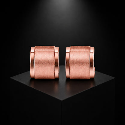 Minimalist Satin Finish Rose Gold Huggie Hoop Earrings