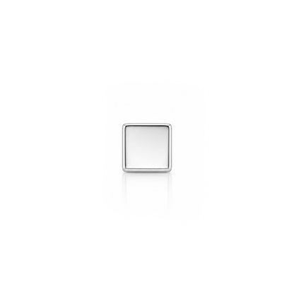 Minimalist Square White Shell Silver Nose Pin