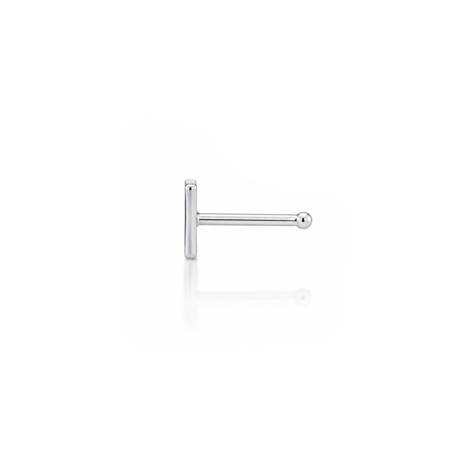 Minimalist Square White Shell Silver Nose Pin