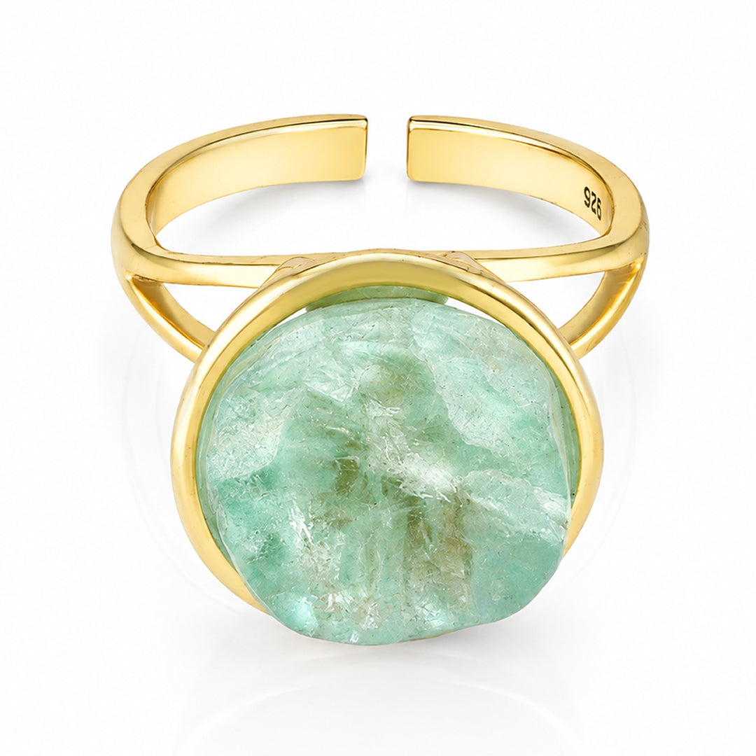 Mint Crystal Halo 925 Sterling Silver Statement Ring