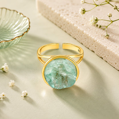 Mint Crystal Halo 925 Sterling Silver Statement Ring