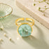 Mint Crystal Halo 925 Sterling Silver Statement Ring