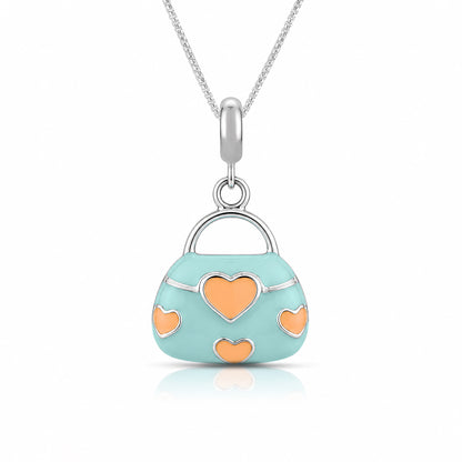 Mint Heart 925 Sterling Silver Handbag Charm Pendant