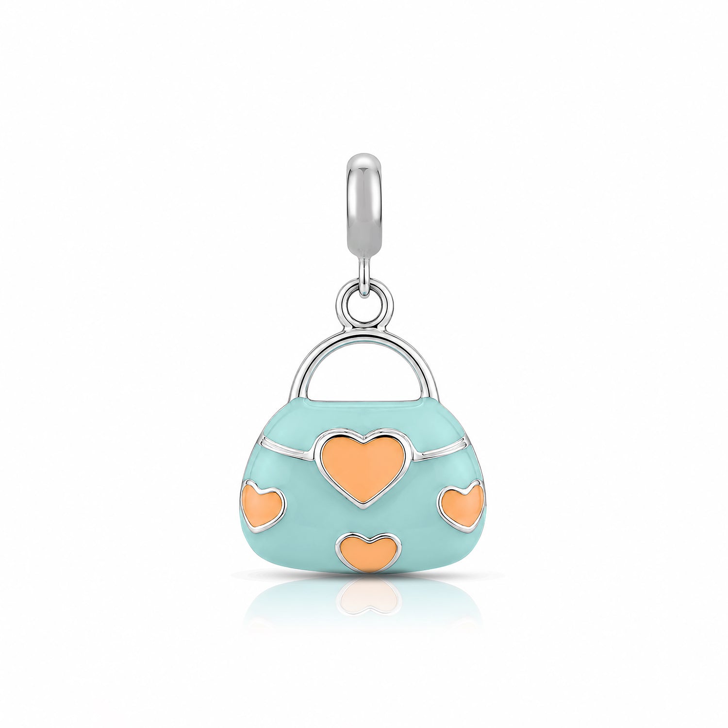 Mint Heart 925 Sterling Silver Handbag Charm Pendant