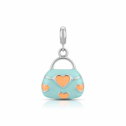 Mint Heart 925 Sterling Silver Handbag Charm Pendant