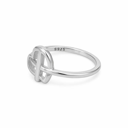 Modern Heart Knot 925 Sterling Silver Ring for Women
