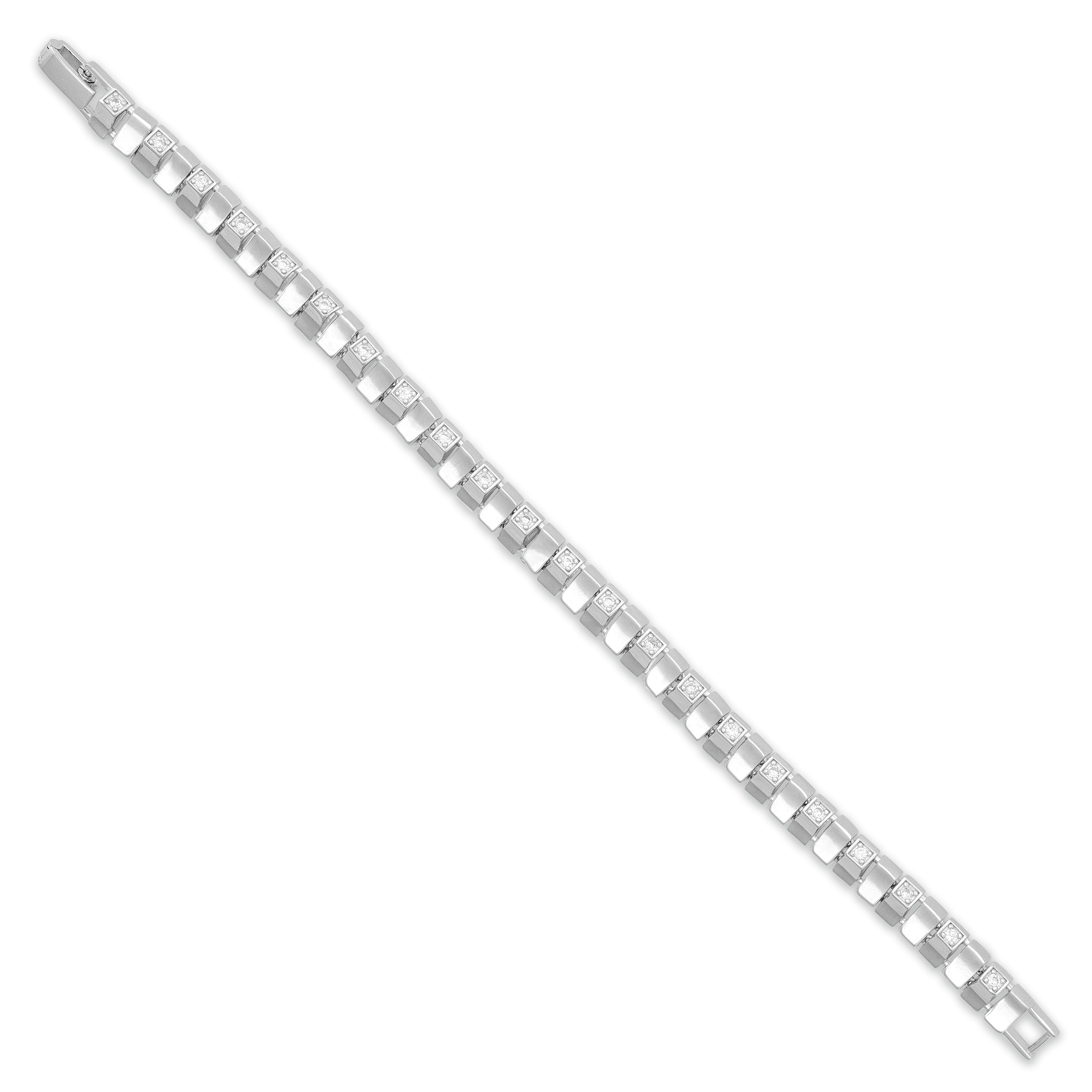 Modern Angular Link 925 Sterling Silver bracelet for men