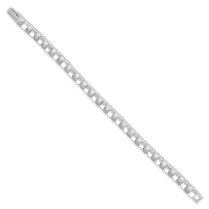 Modern Angular Link 925 Sterling Silver bracelet for men