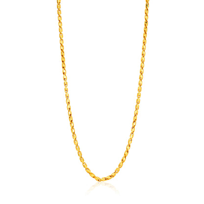 Modern Flat Profile Oval Link 925 Sterling Silver Gold Plated Chain for Men