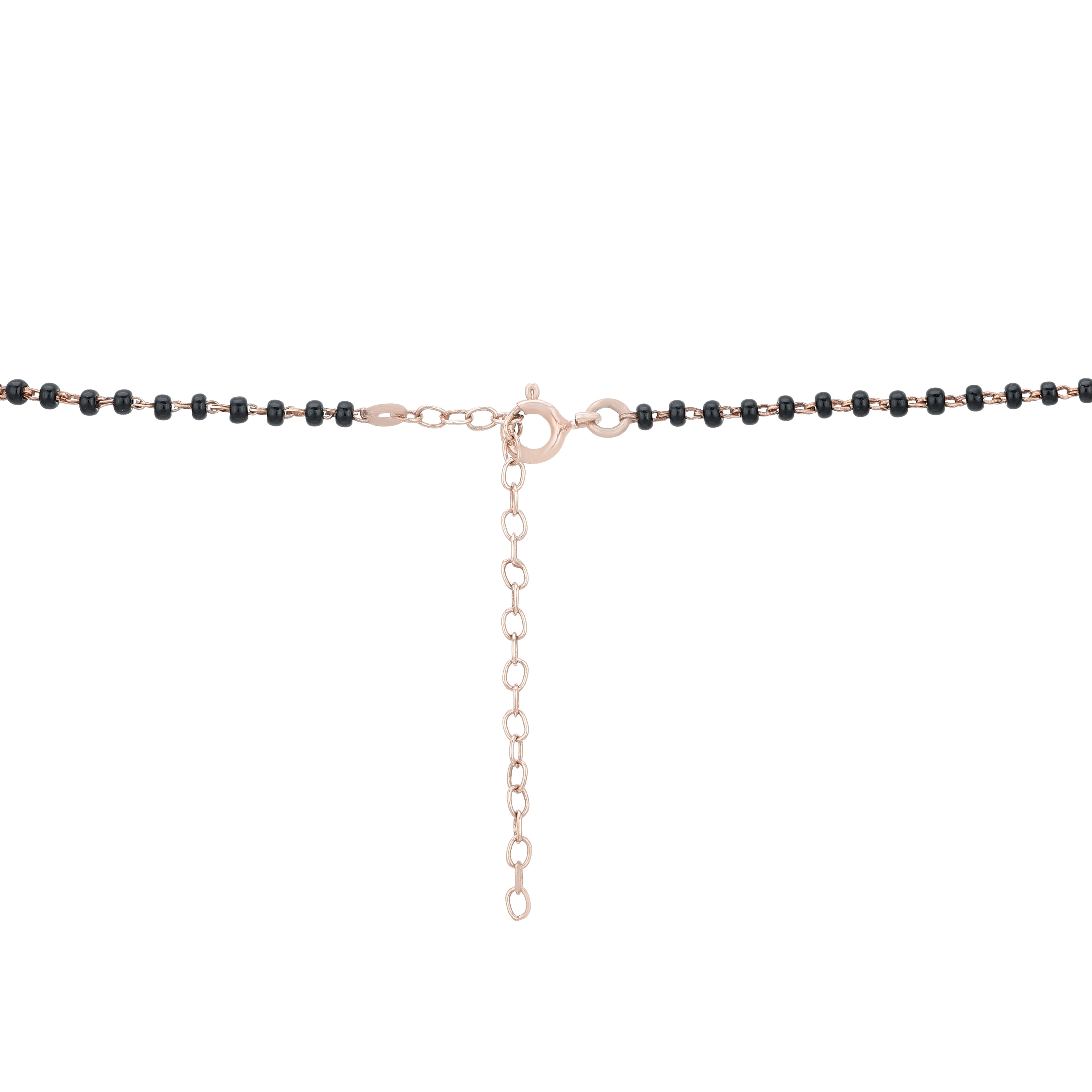 Modern Floral Starburst Rose Gold 925 Silver Mangalsutra