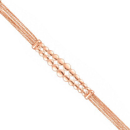 Modern Geometric Dual-Tier Disc Rose Gold Silver Bracelet