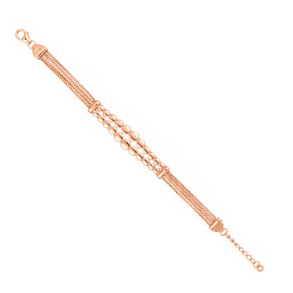 Modern Geometric Dual-Tier Disc Rose Gold Silver Bracelet