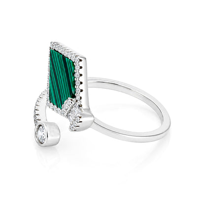 Modern Kite Malachite Sterling Silver Ring