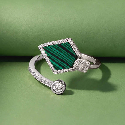 Modern Kite Malachite Sterling Silver Ring