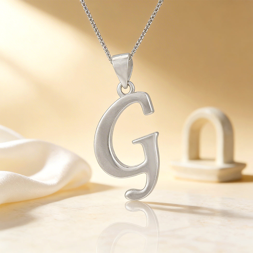 Modern Letter G 925 Sterling Silver Pendant for Men