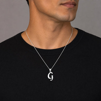 Modern Letter G 925 Sterling Silver Pendant for Men