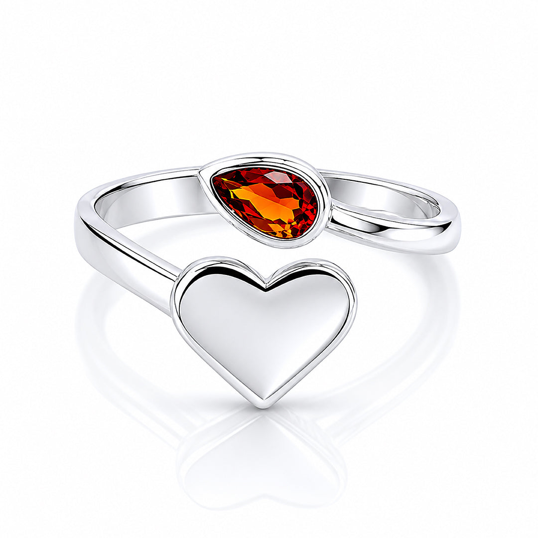 Modern Love Amber Orange Accent 925 Sterling Silver Earrings for Women