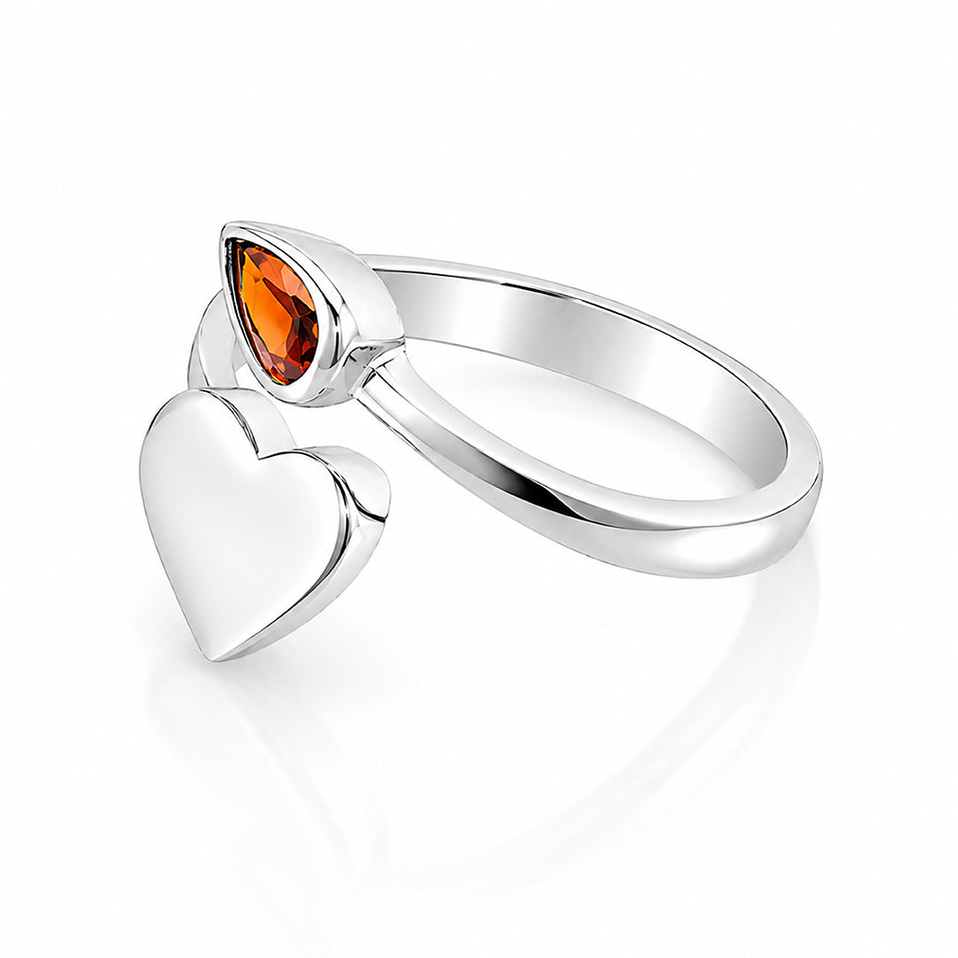 Modern Love Amber Orange Accent 925 Sterling Silver Earrings for Women