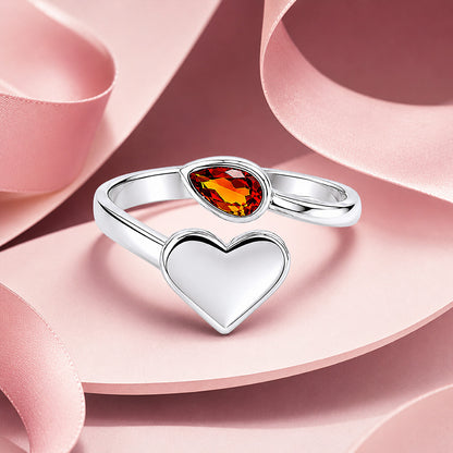 Modern Love Amber Orange Accent 925 Sterling Silver Earrings for Women