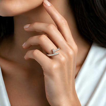 Modern Metallic Twist 925 Sterling Silver Ring for Women