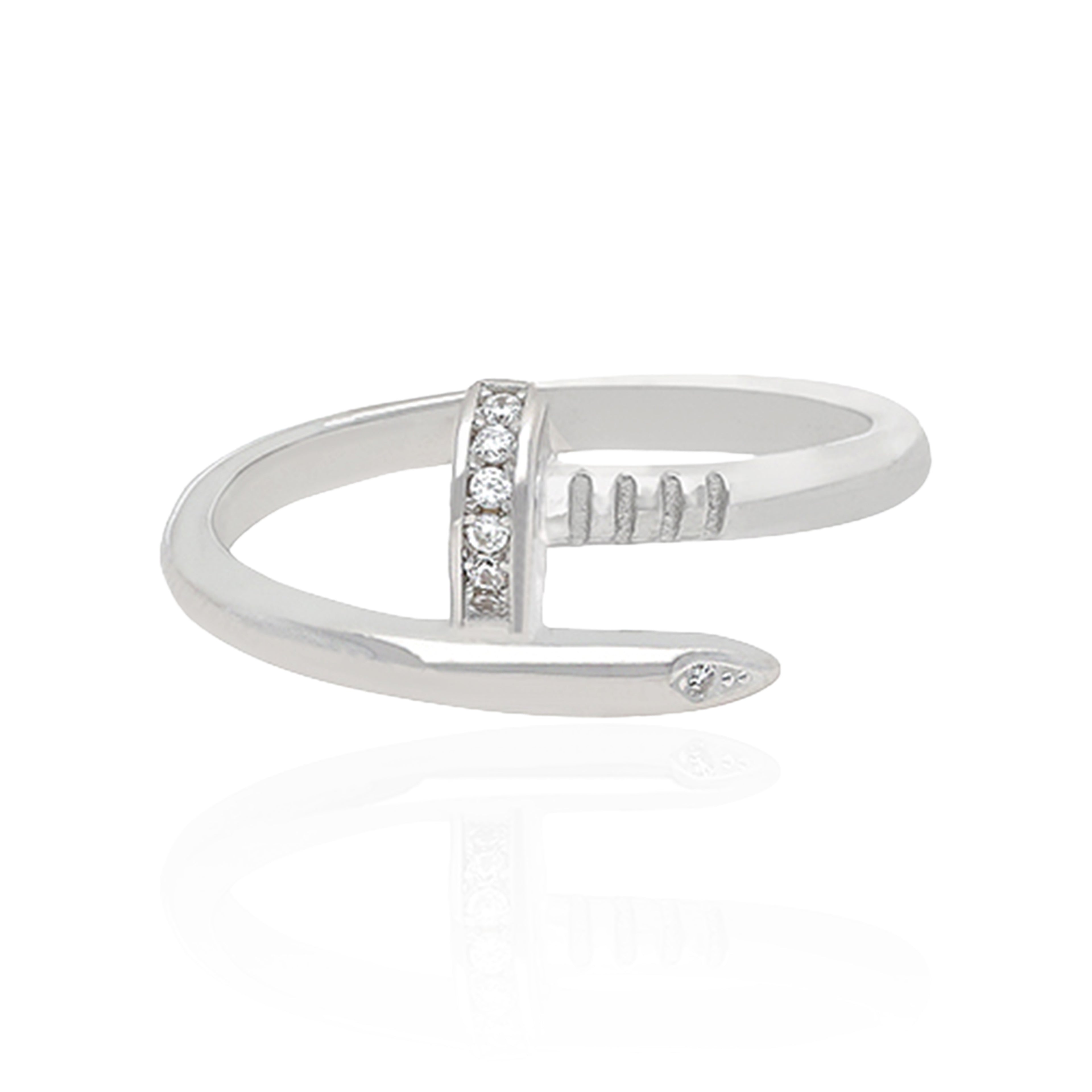 Modern Metallic Twist 925 Sterling Silver Ring for Women