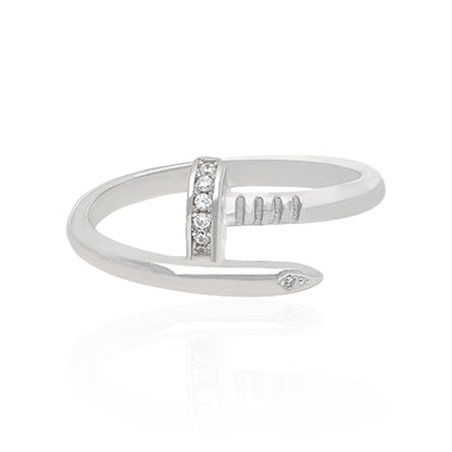 Modern Metallic Twist 925 Sterling Silver Ring for Women