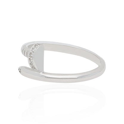 Modern Metallic Twist 925 Sterling Silver Ring for Women