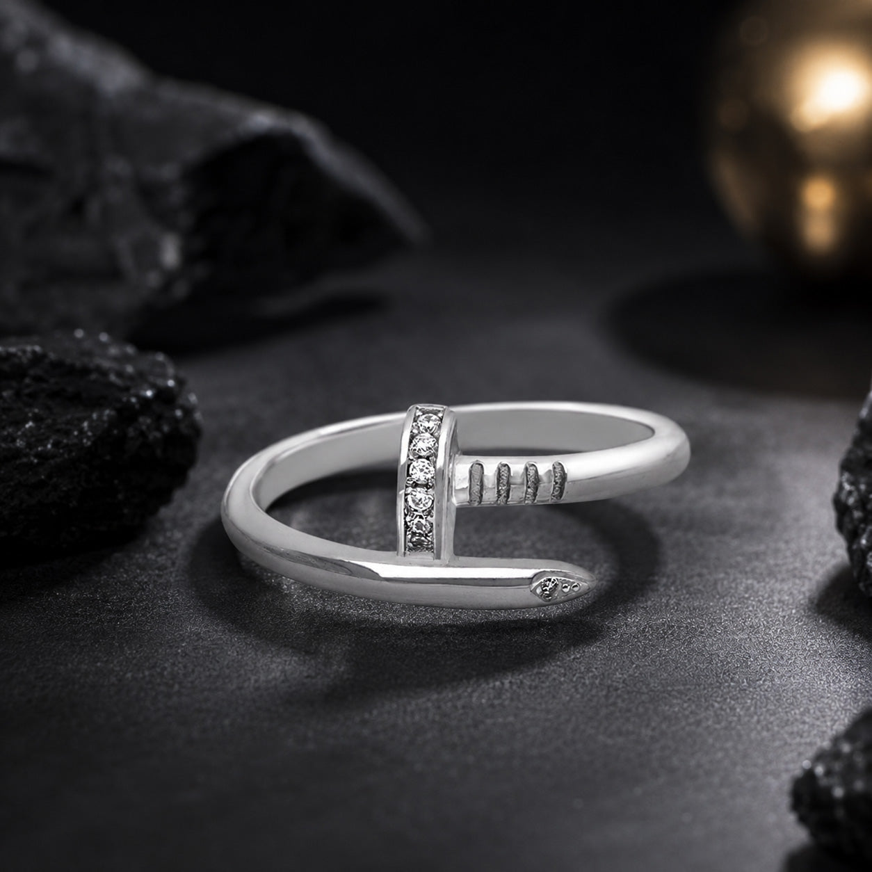 Modern Metallic Twist 925 Sterling Silver Ring for Women