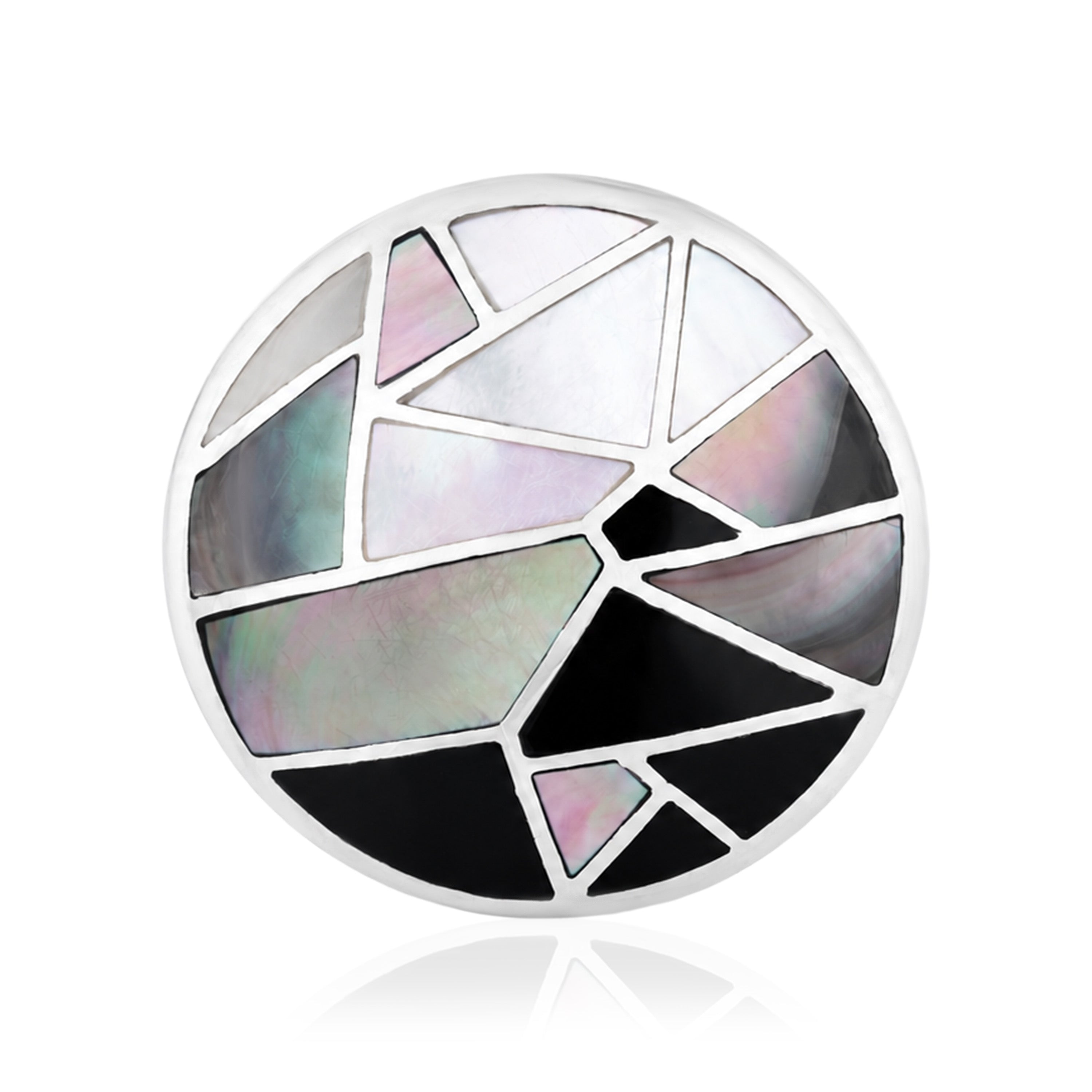 Modern Mosaic 925 Sterling Silver Cocktail Ring