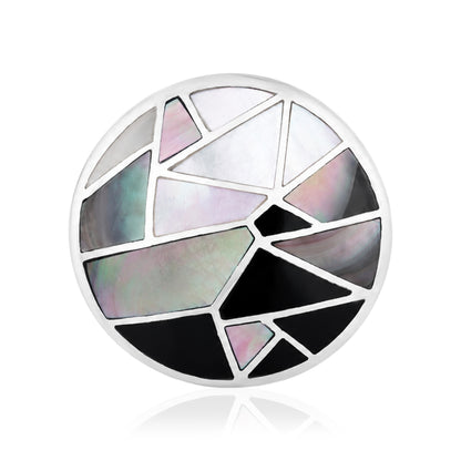Modern Mosaic 925 Sterling Silver Cocktail Ring