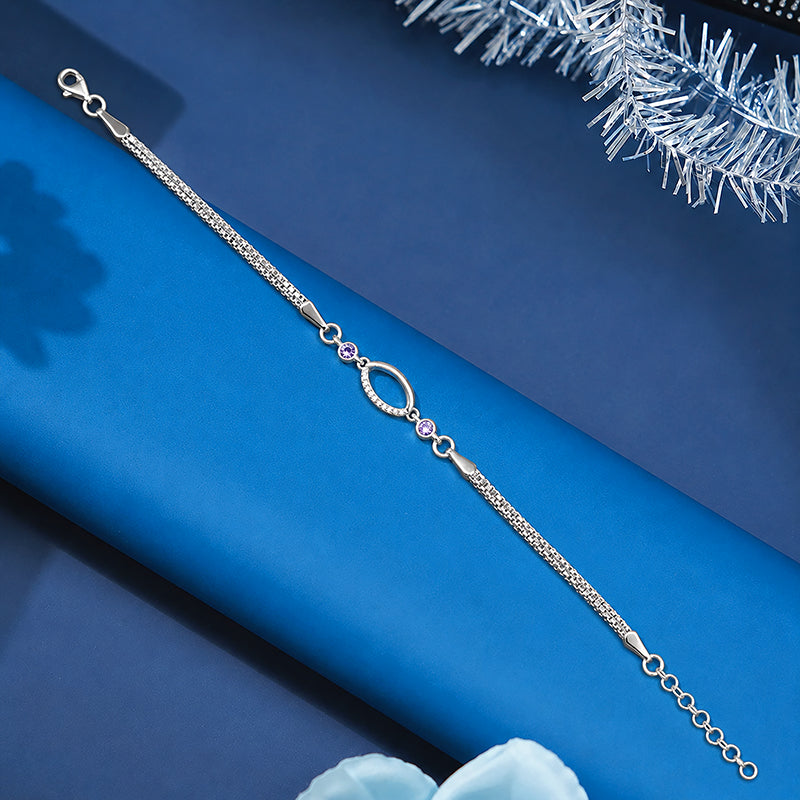 Modern Oval Chain 925 Sterling Silver Bracelet for women