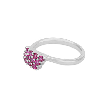 Modern Pink Cluster 925 Sterling Silver Ring for Women