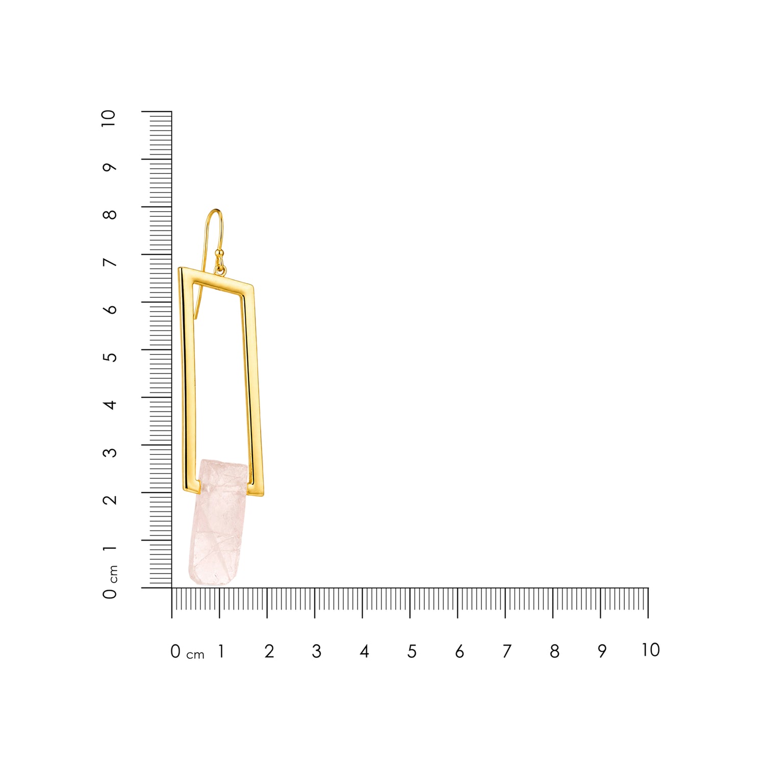 Modern Rectangle 925 Sterling Silver Quartz Drop Earrings